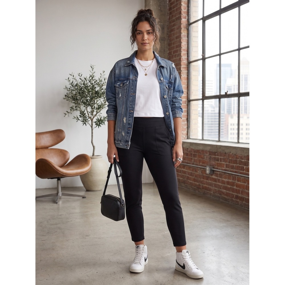 Eileen Fisher Ankle Pants L Minimalist Quiet Luxury Professional Comfy Chic USA